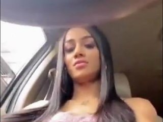 She Is A Very Horny Shemale Wanking It In The Car And Busted